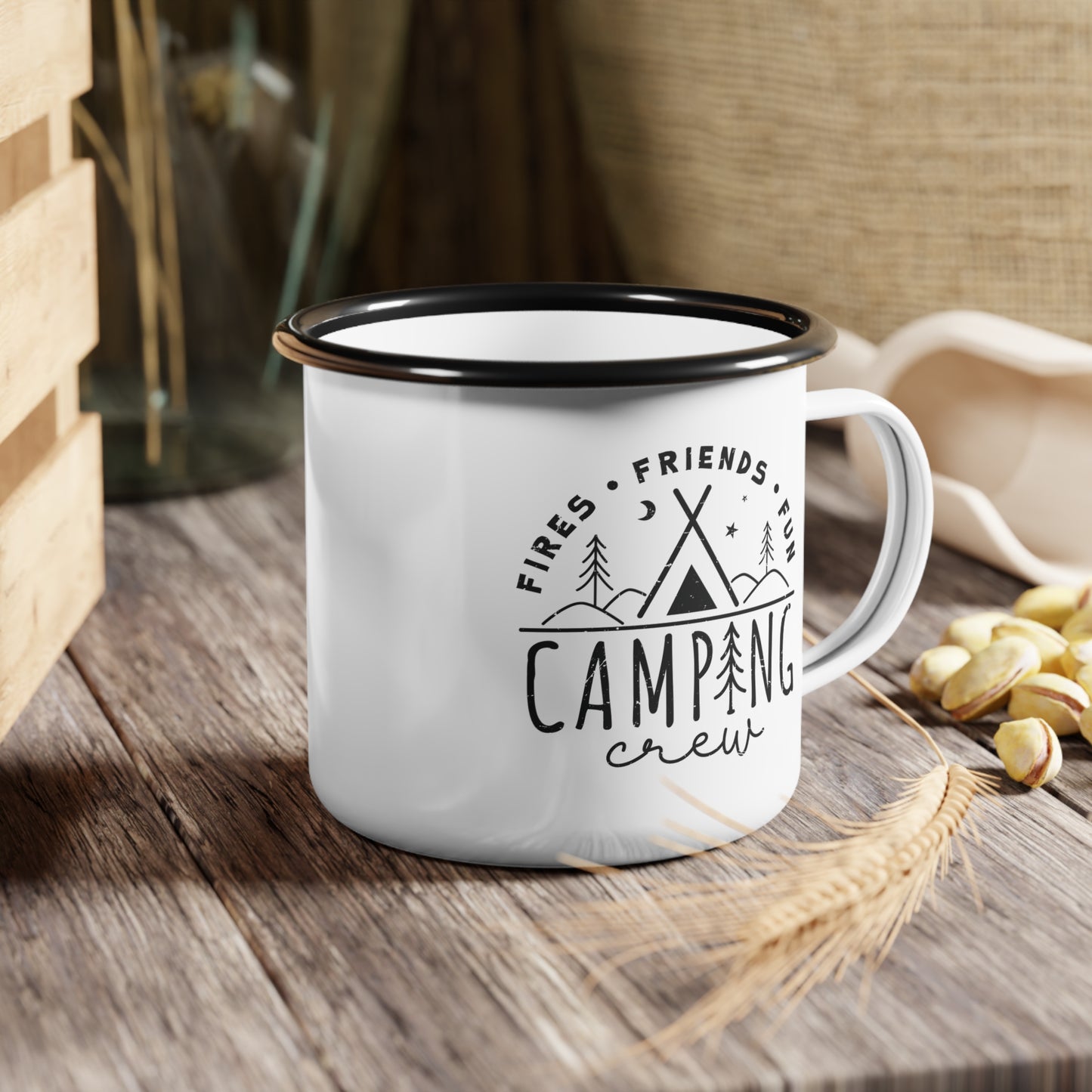 Camping Crew Emaille-Lagerfeuerbecher (350 ml)
