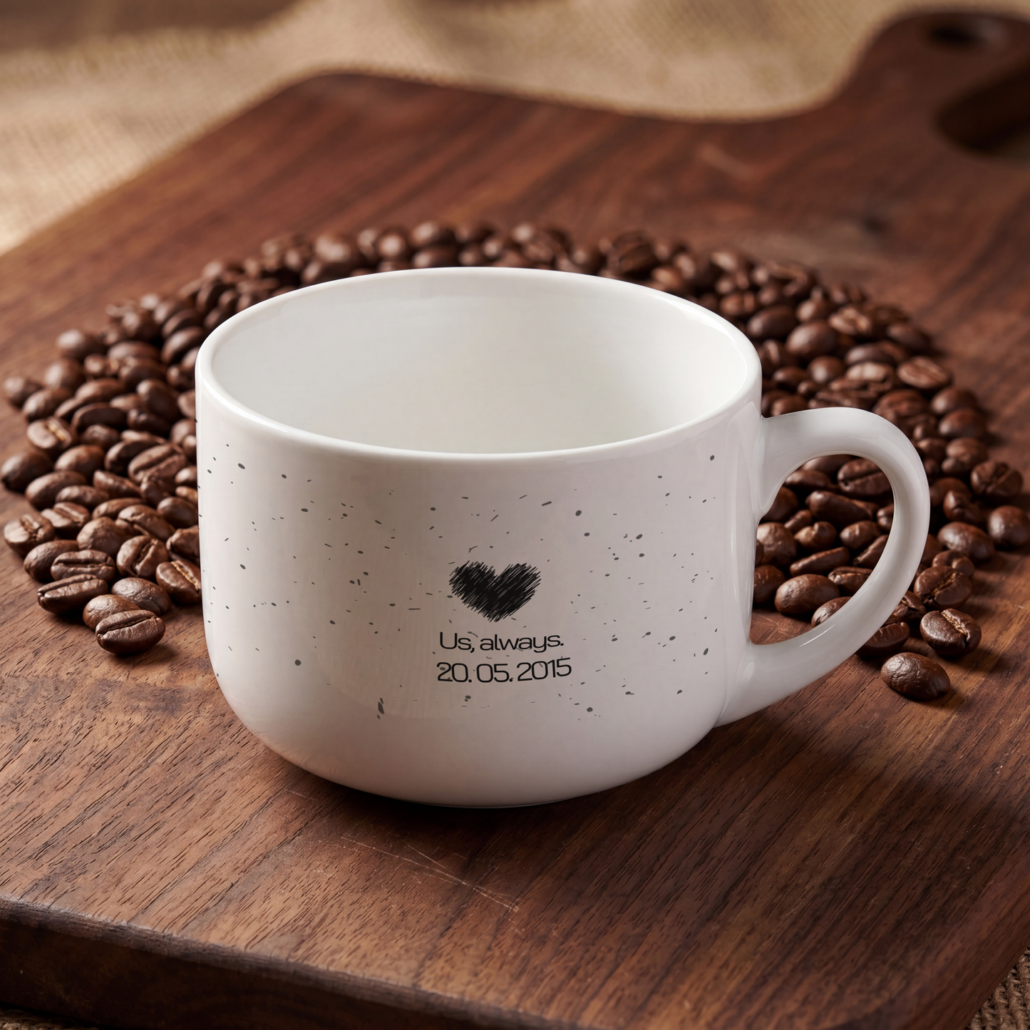 Us Always. — Personalized Date White Ceramic Latte Mug (25oz)