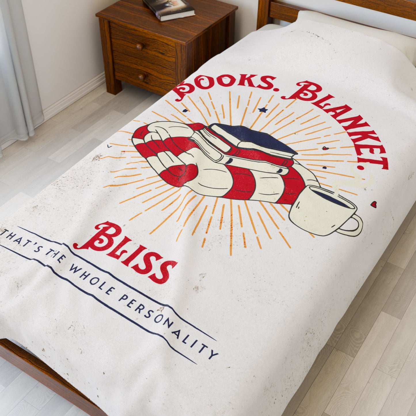 Bücher. Decke. Bliss Ultraweiche Veloursdecke