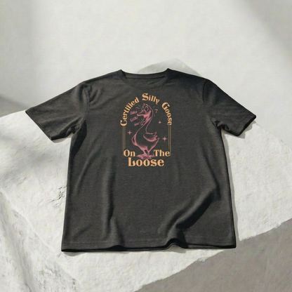 Zertifizierte „Verrückte Gans auf freiem Fuß“ — Unisex-Grafik-T-Shirt