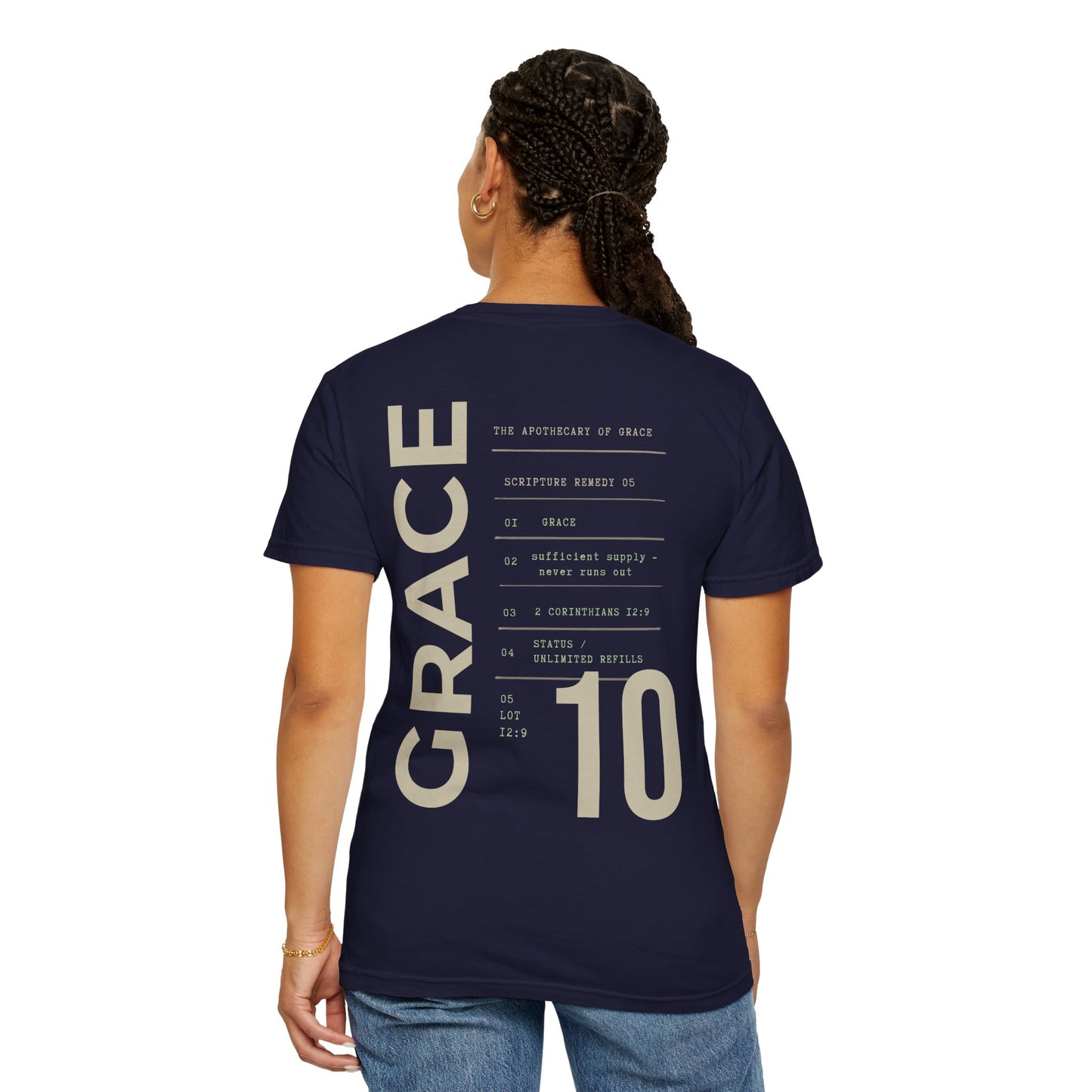 Grace - Personalized Number Scripture Unisex T-Shirt, 2 Corinthians 12:9 Bible Verse Tee, Christian Gift for Recovery, Modern Streetwear Faith