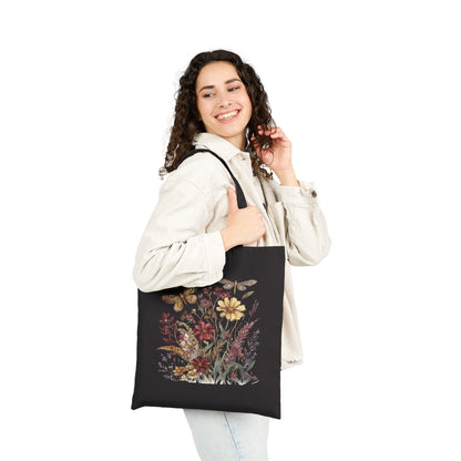 Wiesenblume & Schmetterling – Einkaufstasche aus Segeltuch (2 Farben)