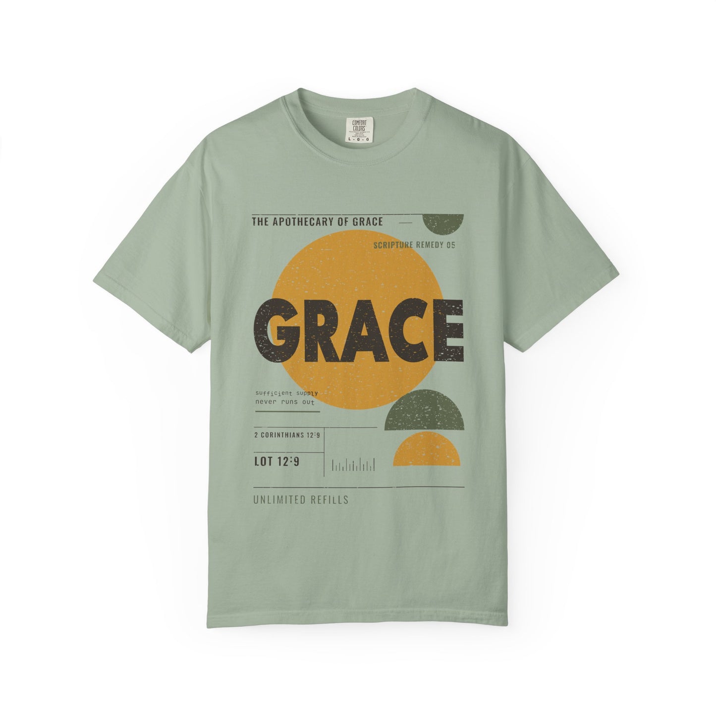 Grace - Retro Mid-Century Scripture Unisex T-Shirt, 2 Corinthians 12:9 Bible Verse Tee, Christian Gift for Recovery, Modern Graphic Faith Apparel