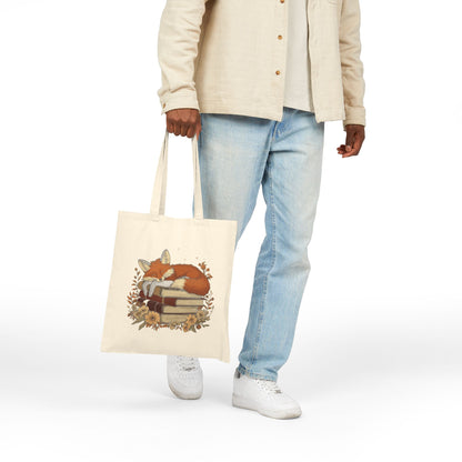 Fox & Books - Canvas Tote Bag (2 Colors)