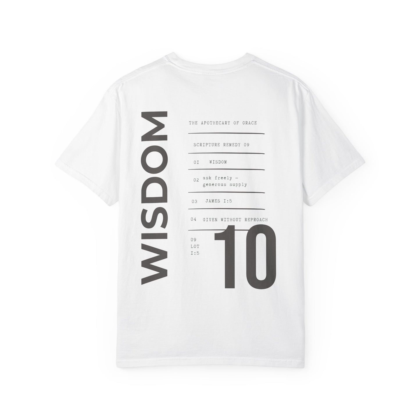 Wisdom - Personalized Number Scripture Unisex T-Shirt, James 1:5 Bible Verse Tee, Christian Gift for Graduation, Modern Streetwear Faith