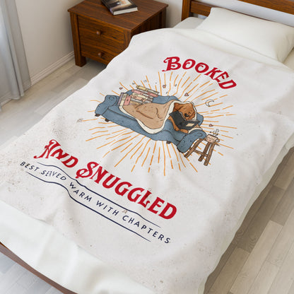 Booked and Snuggled Kuschelige Ultraweiche Velours-Decke