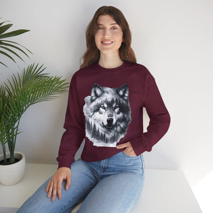Forest Wolf Unisex Rundhals-Sweatshirt