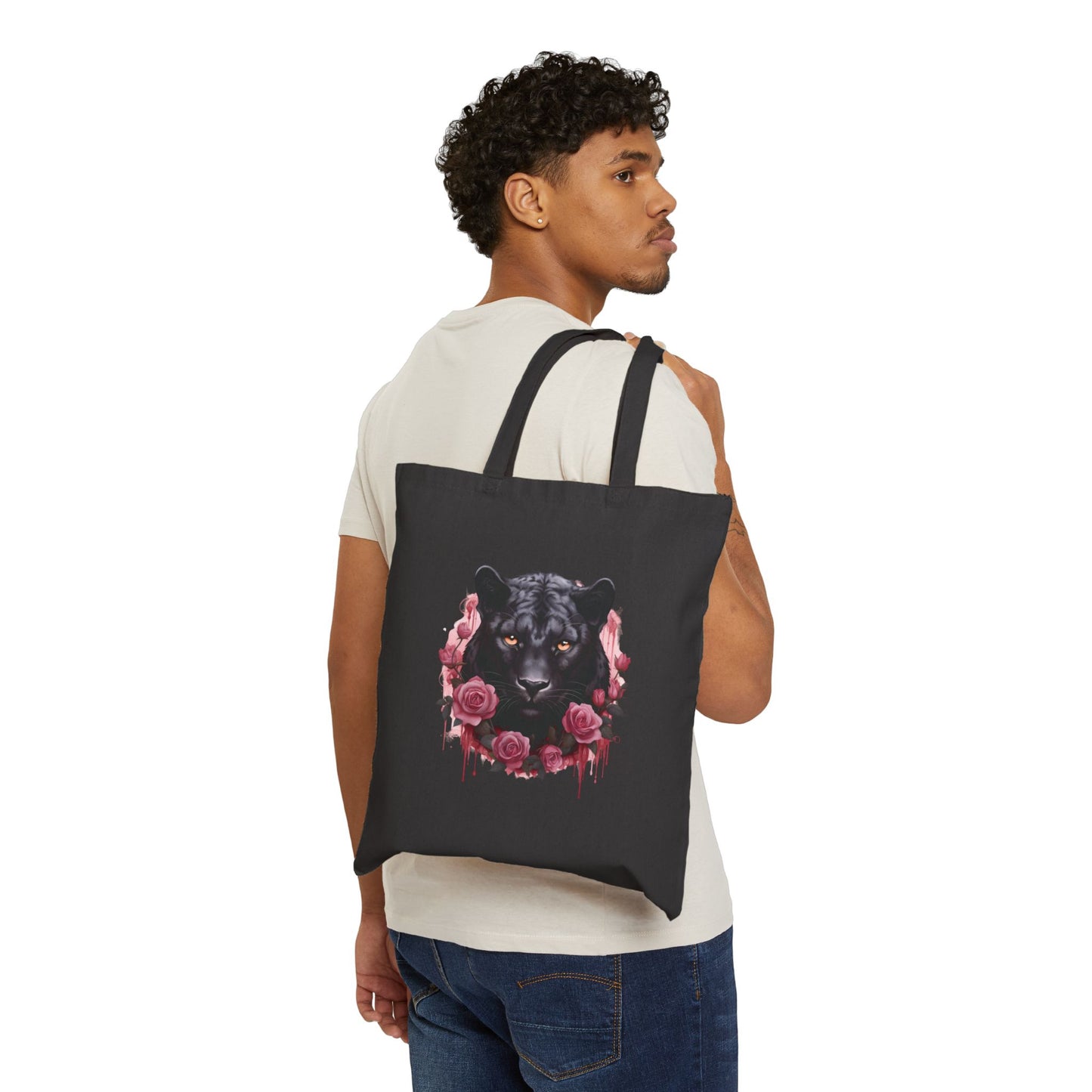 Panther Rose – Einkaufstasche aus Segeltuch (2 Farben)