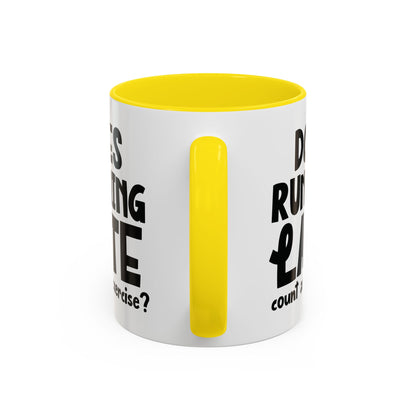 Zählt Zuspätkommen als Sport? - Zweifarbige Tasse (325 ml/443 ml)