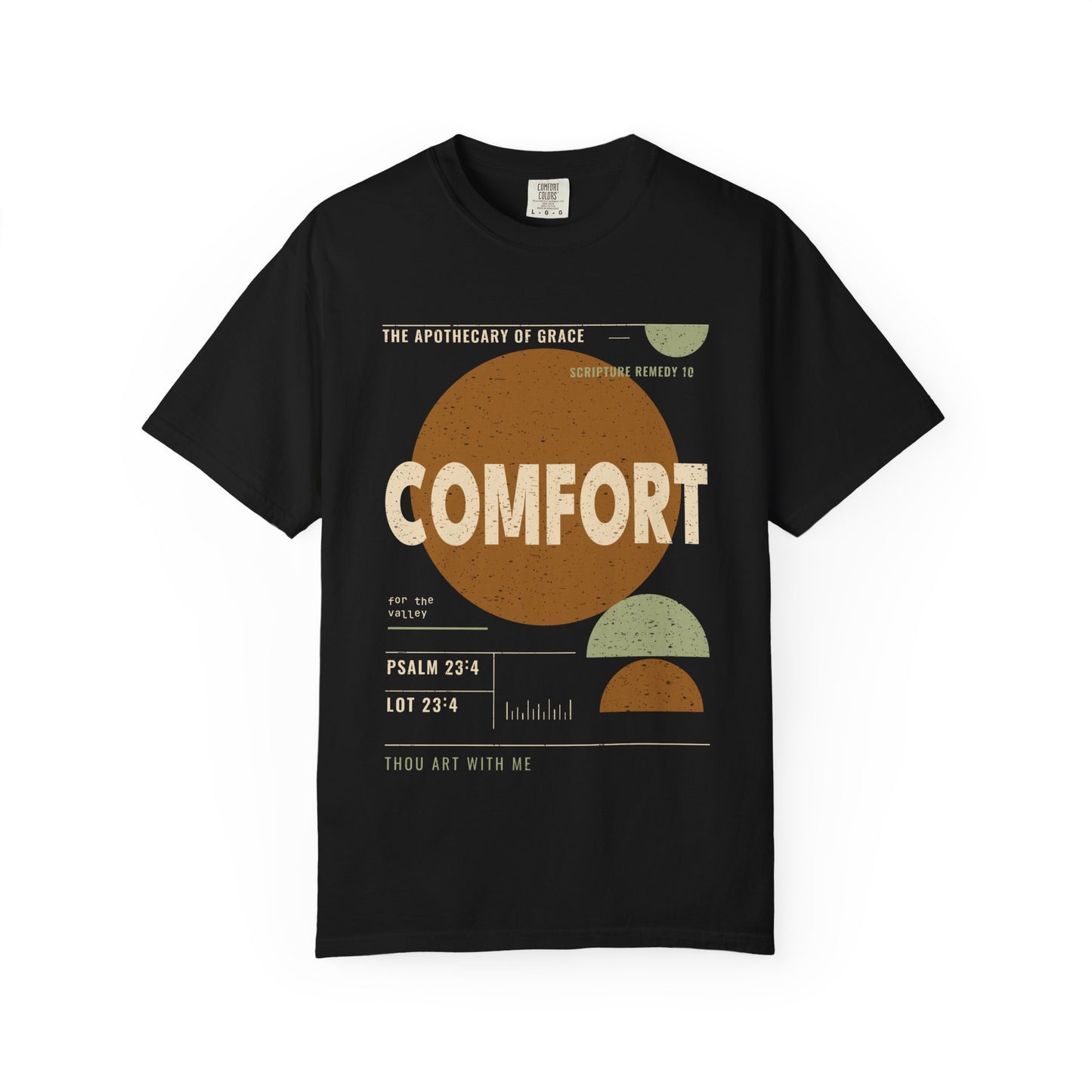 Comfort - Retro Mid-Century Scripture Unisex T-Shirt, Psalm 23:4 Bible Verse Tee, Christian Gift for Grief, Modern Graphic Faith Apparel