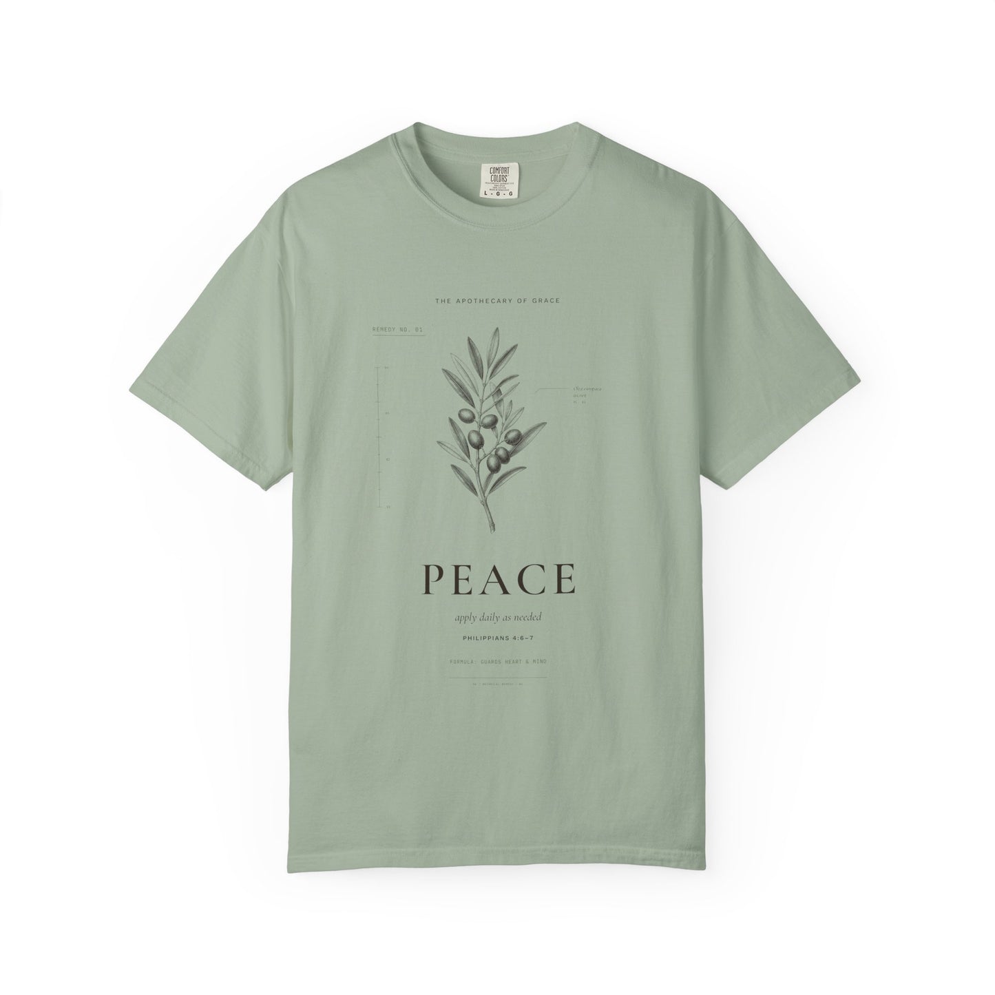 Peace - Vintage Botanical Scripture Unisex T-Shirt, Philippians 4:6-7 Bible Verse Tee, Christian Gift for Anxiety, Editorial Faith Apparel