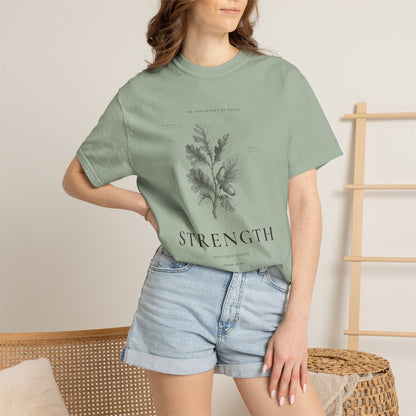 Strength - Vintage Botanical Scripture Unisex T-Shirt, Isaiah 40:31 Bible Verse Tee, Christian Gift for Caregivers, Editorial Faith Apparel