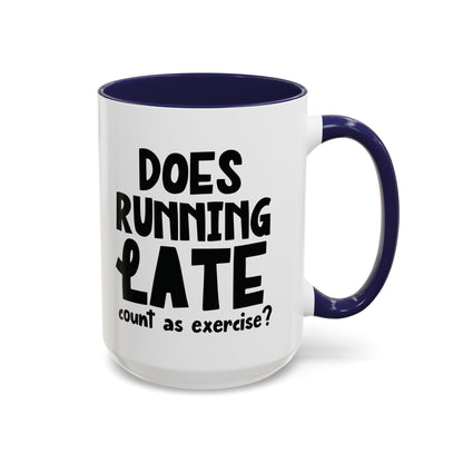 Zählt Zuspätkommen als Sport? - Zweifarbige Tasse (325 ml/443 ml)