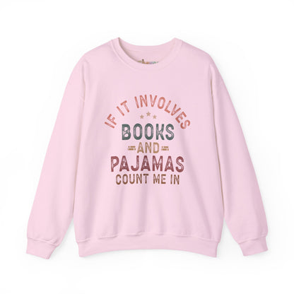 Wenn es um Bücher und Pyjamas geht Rundhals-Sweatshirt