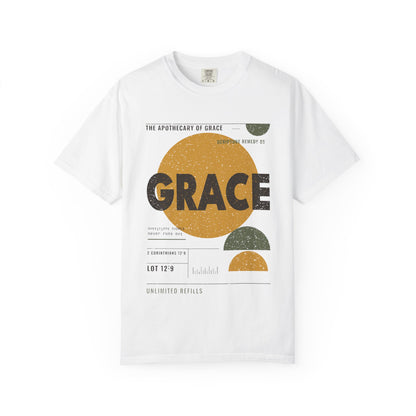 Grace - Retro Mid-Century Scripture Unisex T-Shirt, 2 Corinthians 12:9 Bible Verse Tee, Christian Gift for Recovery, Modern Graphic Faith Apparel