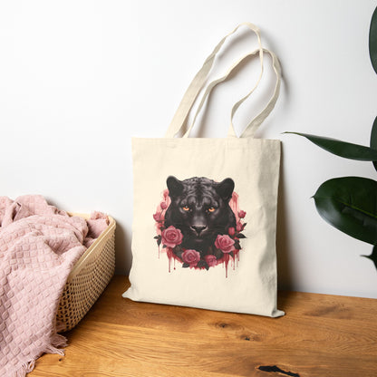 Panther Rose – Einkaufstasche aus Segeltuch (2 Farben)