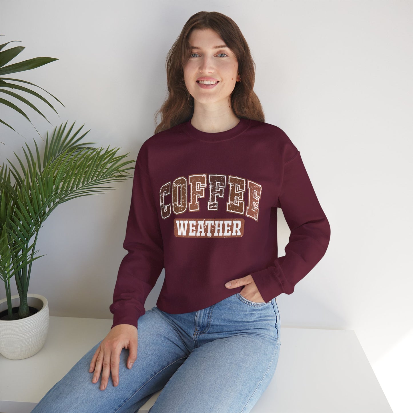 Kaffee-Wetter Unisex Rundhals-Sweatshirt
