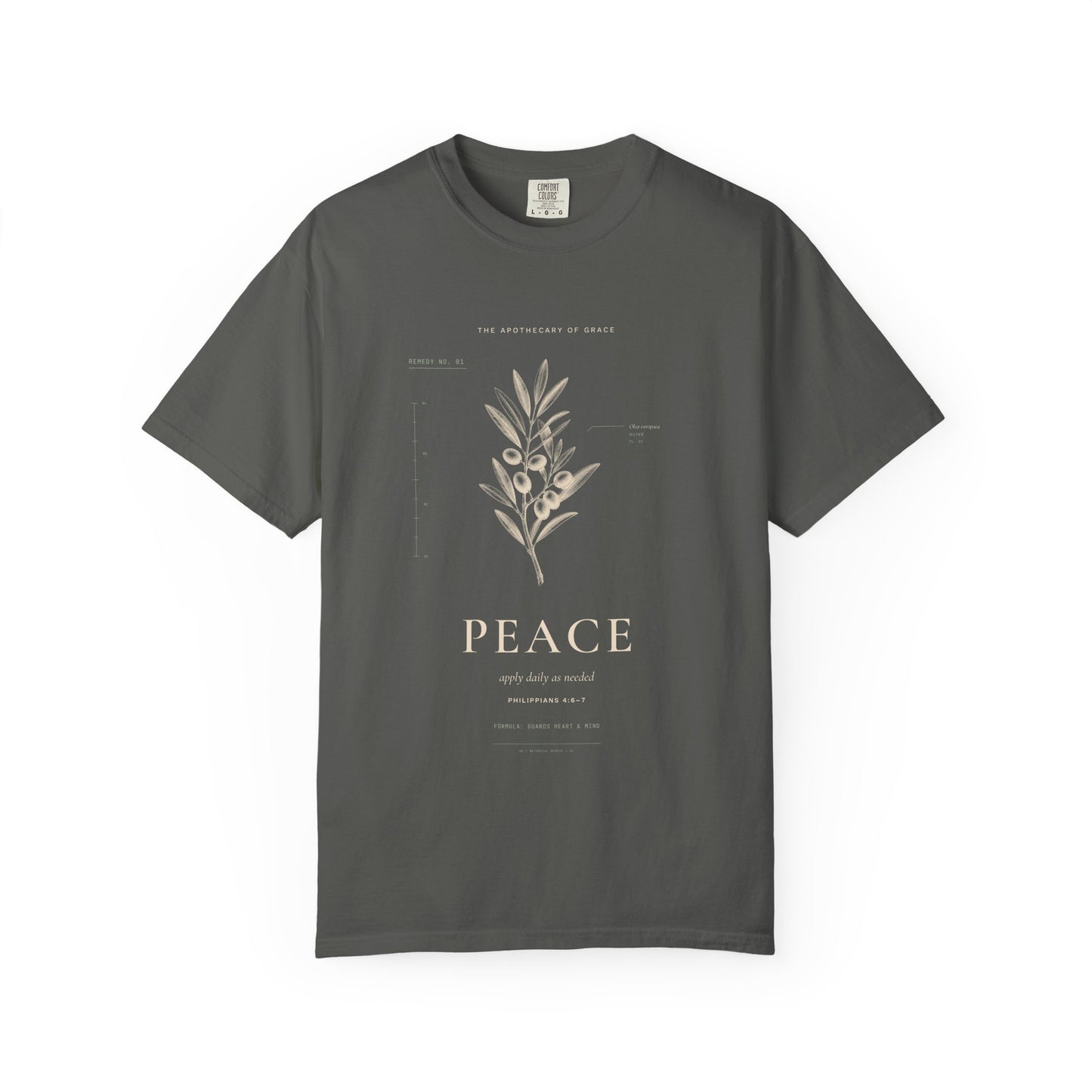 Peace - Vintage Botanical Scripture Unisex T-Shirt, Philippians 4:6-7 Bible Verse Tee, Christian Gift for Anxiety, Editorial Faith Apparel