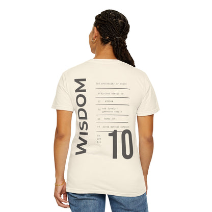 Wisdom - Personalized Number Scripture Unisex T-Shirt, James 1:5 Bible Verse Tee, Christian Gift for Graduation, Modern Streetwear Faith
