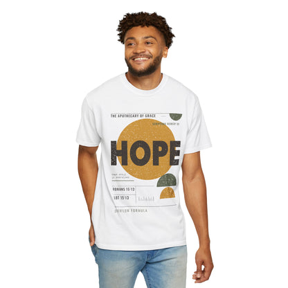 Hope - Retro Mid-Century Scripture Unisex T-Shirt, Romans 15:13 Bible Verse Tee, Christian Gift for Long Waits, Modern Graphic Faith Apparel