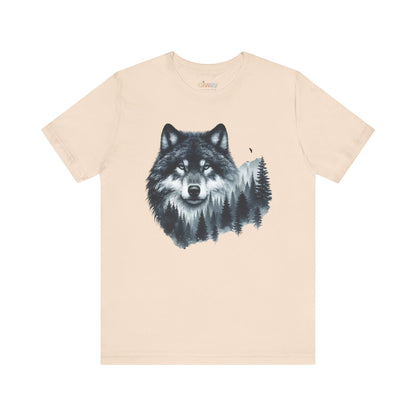 Wolf im Wald Unisex Grafik T-Shirt