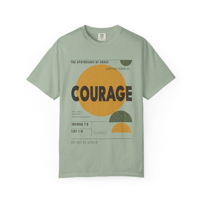 Courage - Retro Mid-Century Scripture Unisex T-Shirt, Joshua 1:9 Bible Verse Tee, Christian Gift for Hard Times, Modern Graphic Faith Apparel