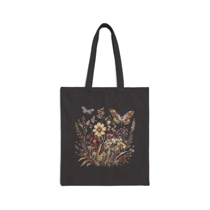Wildflower, Sunflower & Butterfly - Canvas Tote Bag (2 Colors)