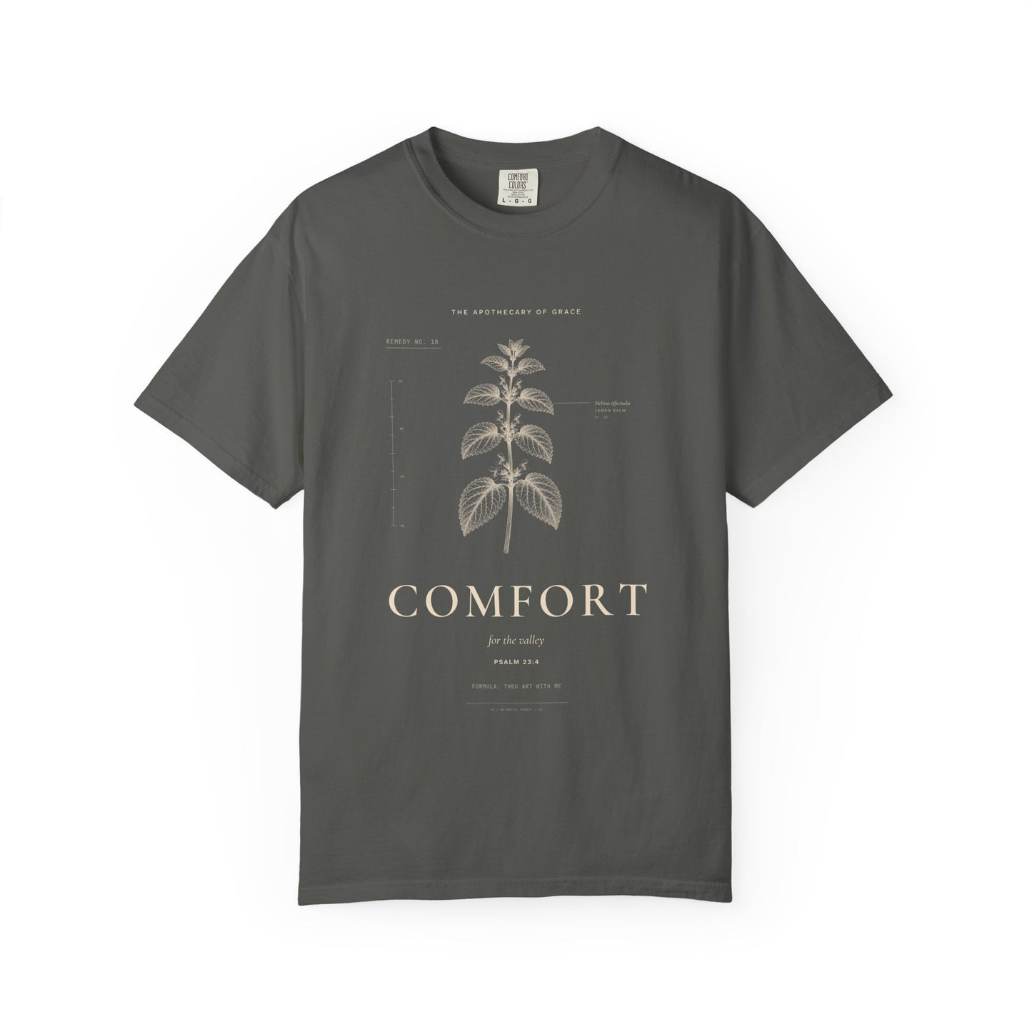 Comfort - Vintage Botanical Scripture Unisex T-Shirt, Psalm 23:4 Bible Verse Tee, Christian Gift for Grief, Editorial Faith Apparel