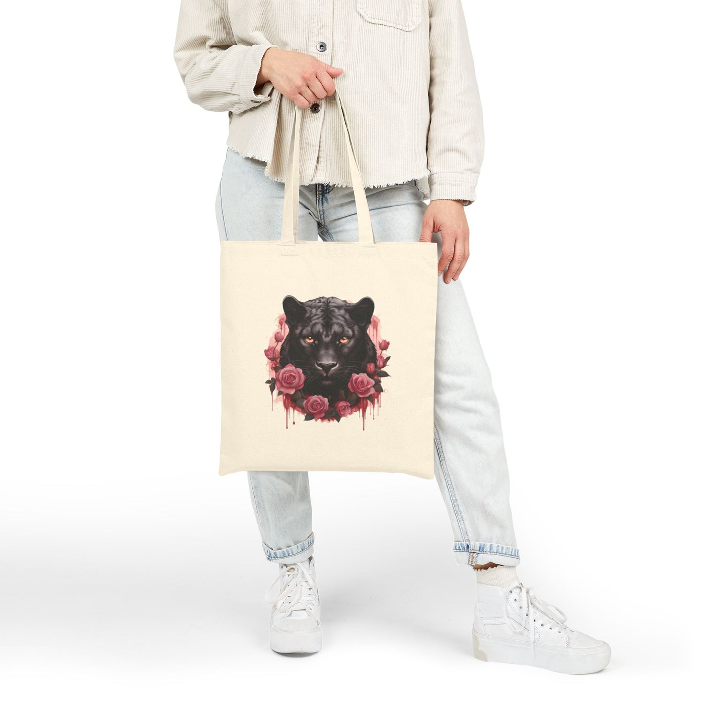 Panther Rose – Einkaufstasche aus Segeltuch (2 Farben)