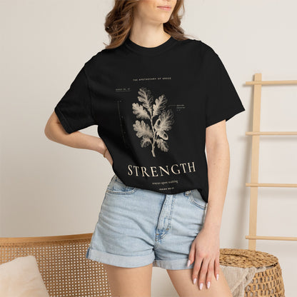 Strength - Vintage Botanical Scripture Unisex T-Shirt, Isaiah 40:31 Bible Verse Tee, Christian Gift for Caregivers, Editorial Faith Apparel