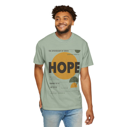 Hope - Retro Mid-Century Scripture Unisex T-Shirt, Romans 15:13 Bible Verse Tee, Christian Gift for Long Waits, Modern Graphic Faith Apparel