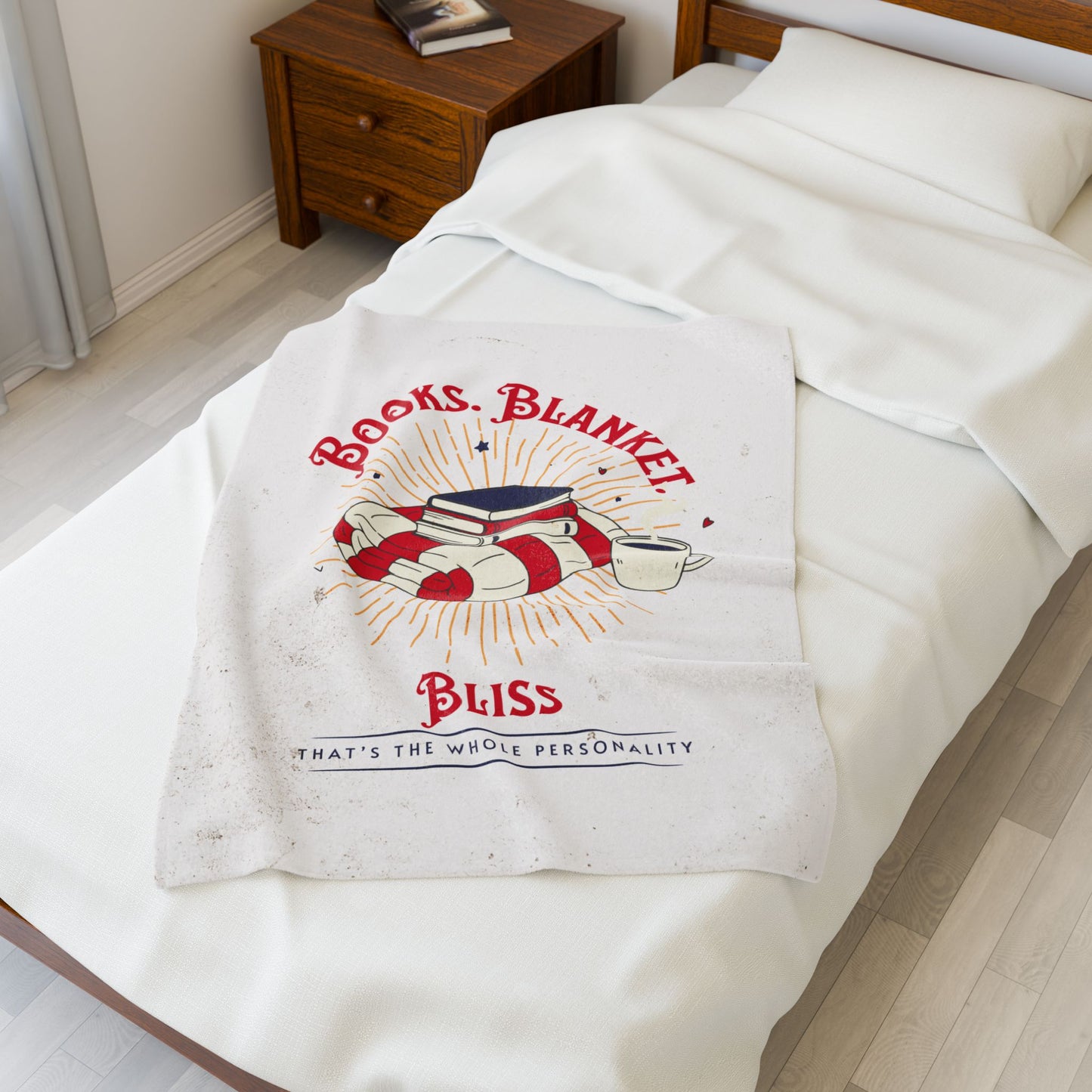 Bücher. Decke. Bliss Ultraweiche Veloursdecke
