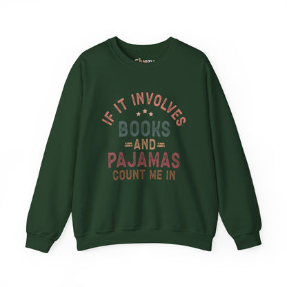 Wenn es um Bücher und Pyjamas geht Rundhals-Sweatshirt