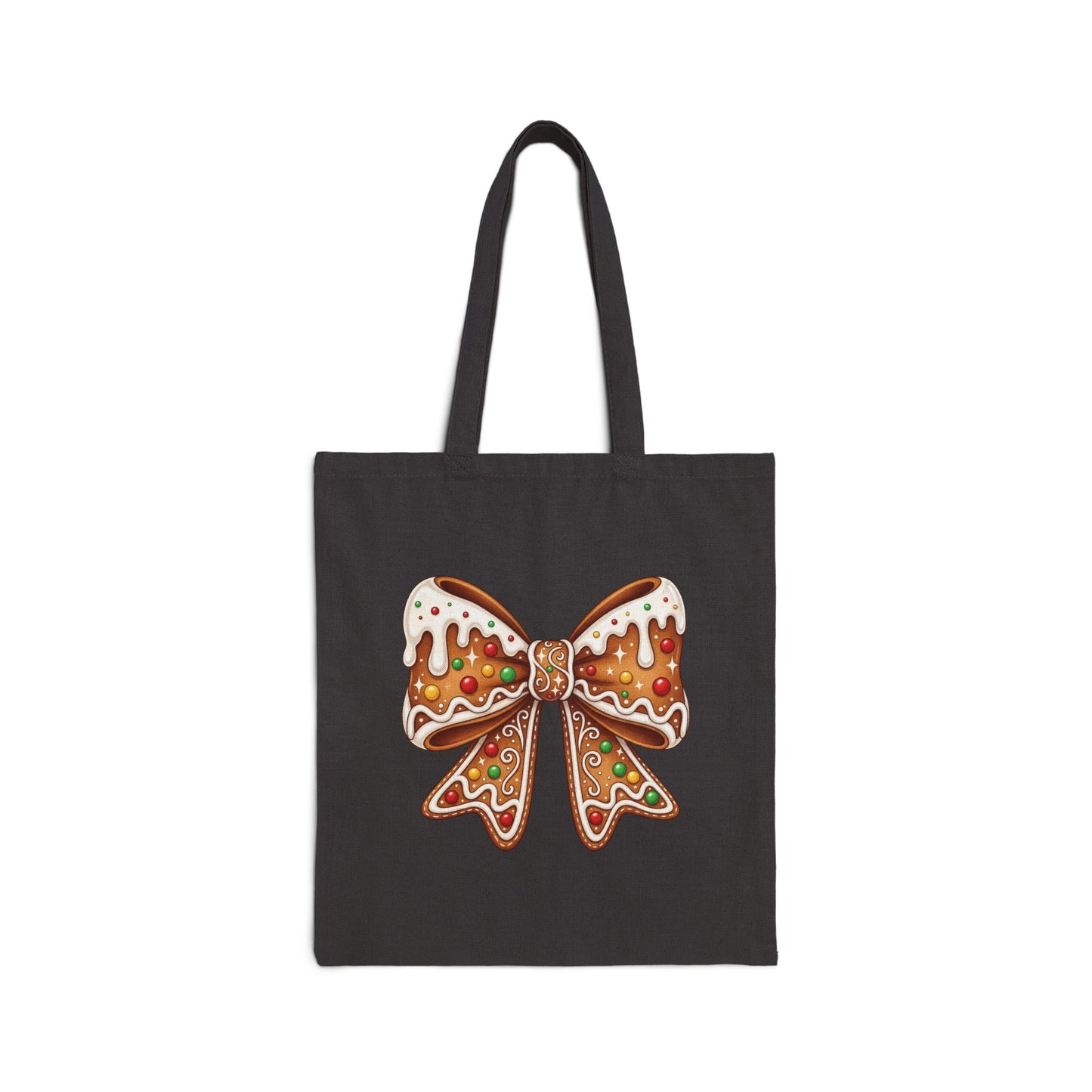Gingerbread Bow - Canvas Tote Bag (2 Colors)