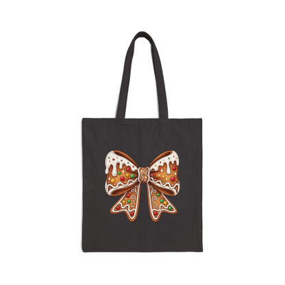 Gingerbread Bow - Canvas Tote Bag (2 Colors)
