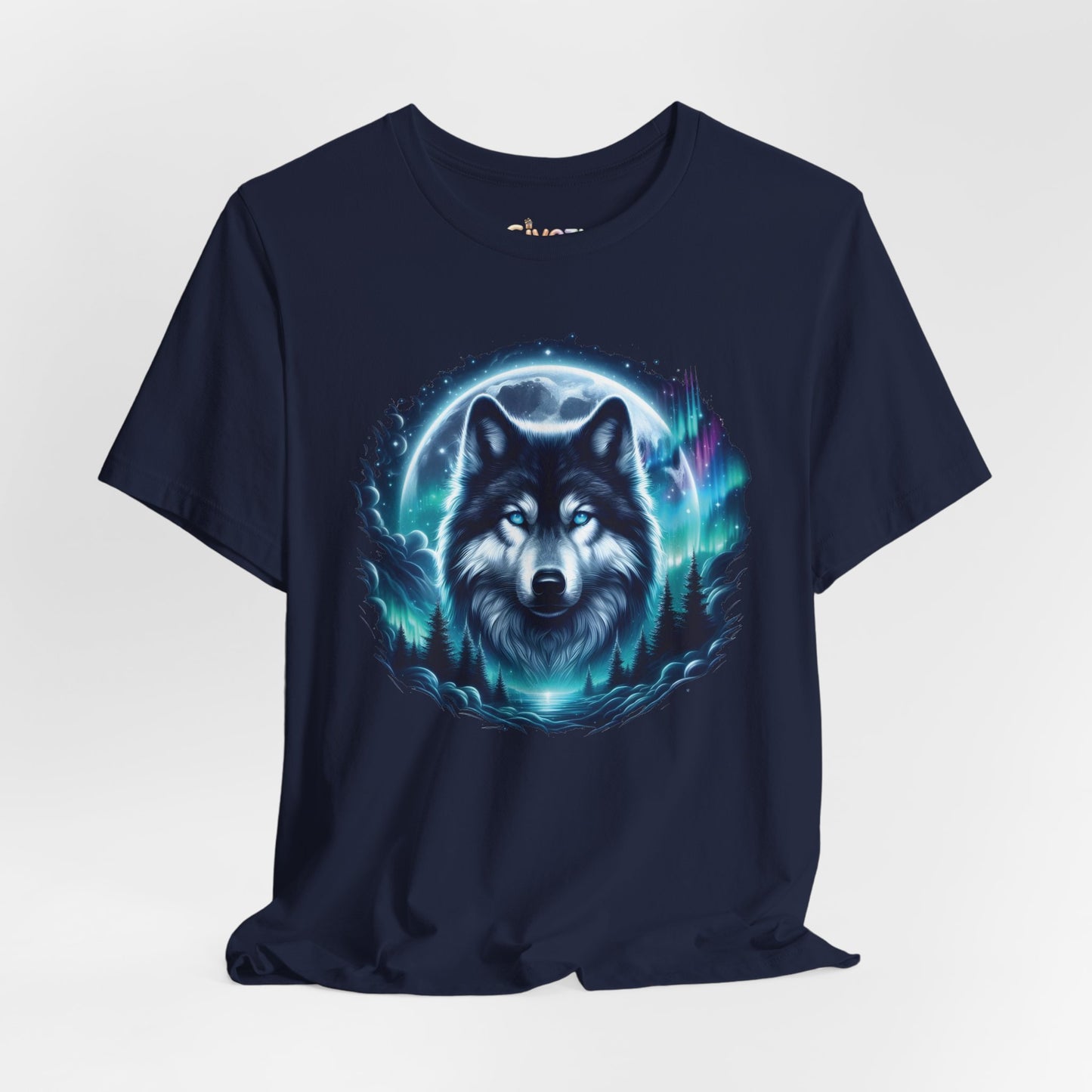 Northern Wolf Glow Unisex Grafik-T-Shirt