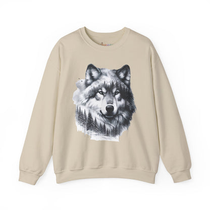 Forest Wolf Unisex Rundhals-Sweatshirt