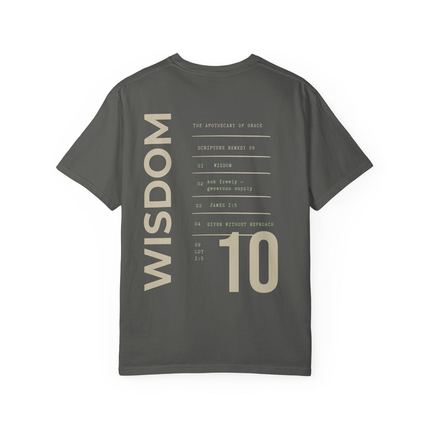Wisdom - Personalized Number Scripture Unisex T-Shirt, James 1:5 Bible Verse Tee, Christian Gift for Graduation, Modern Streetwear Faith