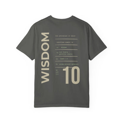 Wisdom - Personalized Number Scripture Unisex T-Shirt, James 1:5 Bible Verse Tee, Christian Gift for Graduation, Modern Streetwear Faith