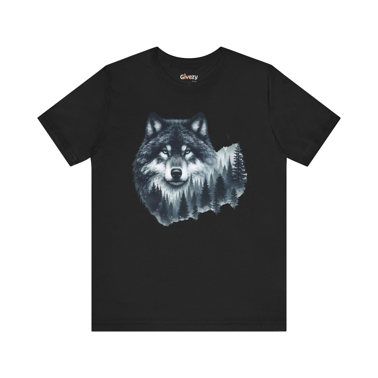 Wolf im Wald Unisex Grafik T-Shirt