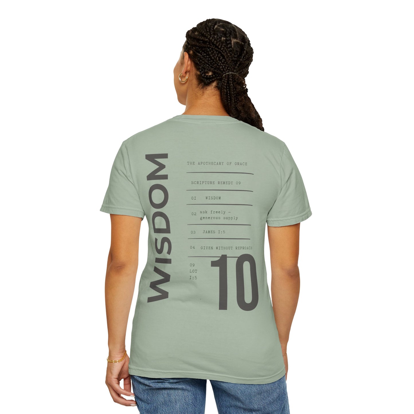 Wisdom - Personalized Number Scripture Unisex T-Shirt, James 1:5 Bible Verse Tee, Christian Gift for Graduation, Modern Streetwear Faith