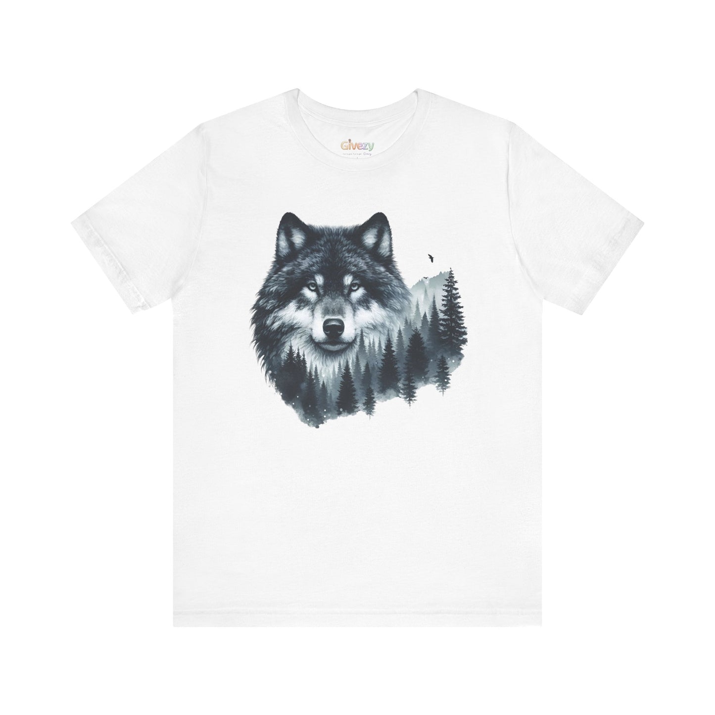 Wolf im Wald Unisex Grafik T-Shirt