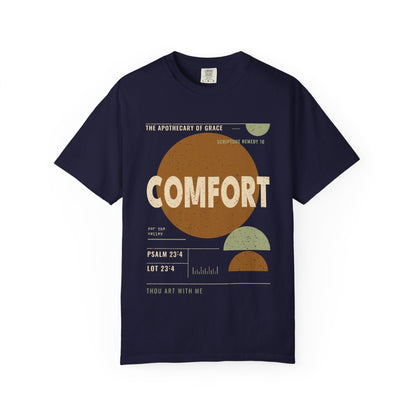 Comfort - Retro Mid-Century Scripture Unisex T-Shirt, Psalm 23:4 Bible Verse Tee, Christian Gift for Grief, Modern Graphic Faith Apparel