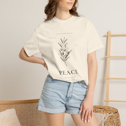 Peace - Vintage Botanical Scripture Unisex T-Shirt, Philippians 4:6-7 Bible Verse Tee, Christian Gift for Anxiety, Editorial Faith Apparel
