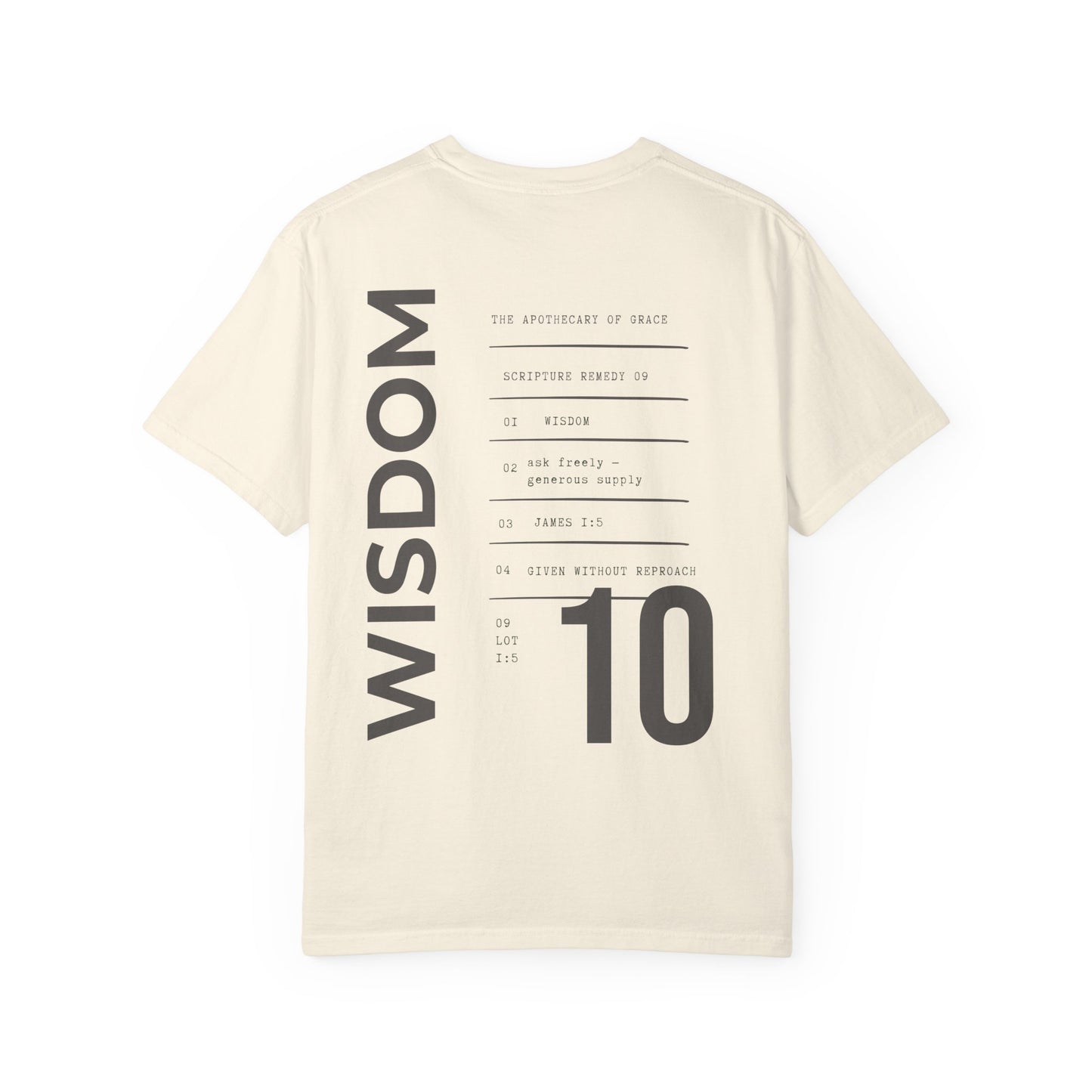 Wisdom - Personalized Number Scripture Unisex T-Shirt, James 1:5 Bible Verse Tee, Christian Gift for Graduation, Modern Streetwear Faith