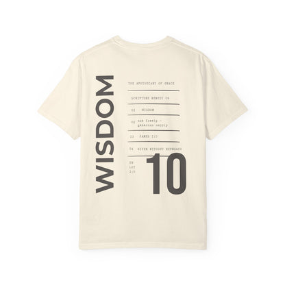 Wisdom - Personalized Number Scripture Unisex T-Shirt, James 1:5 Bible Verse Tee, Christian Gift for Graduation, Modern Streetwear Faith