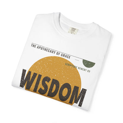 Wisdom - Retro Mid-Century Scripture Unisex T-Shirt, James 1:5 Bible Verse Tee, Christian Gift for Graduation, Modern Graphic Faith Apparel
