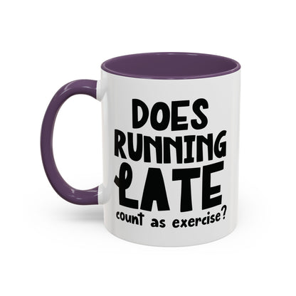 Zählt Zuspätkommen als Sport? - Zweifarbige Tasse (325 ml/443 ml)