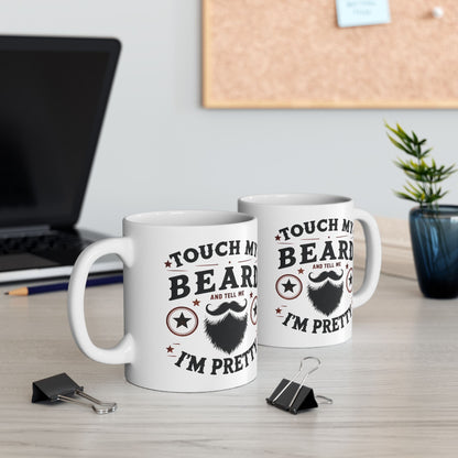 Berühre meinen Bart - Weiße Tasse (325ml/444ml)