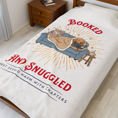 Booked and Snuggled Kuschelige Ultraweiche Velours-Decke